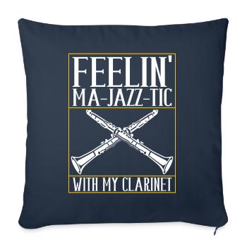 Clarinet Wind Instrument Clarinet player - Sofa pillowcase 17,3'' x 17,3'' (45 x 45 cm) - navy - Front