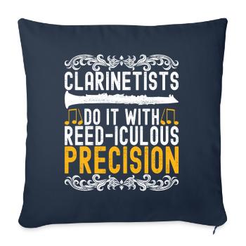 Clarinet Wind Instrument Clarinet player - Sofa pillowcase 17,3'' x 17,3'' (45 x 45 cm) - navy - Front