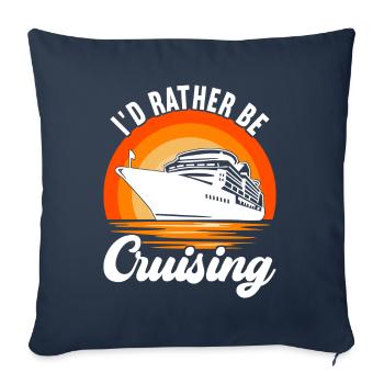 Croisière Vacances Bateau de croisière - Housse de coussin décorative 45 x 45 cm - bleu marine - Devant