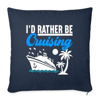 Croisière Vacances Bateau de croisière - Housse de coussin décorative 45 x 45 cm - bleu marine - Devant