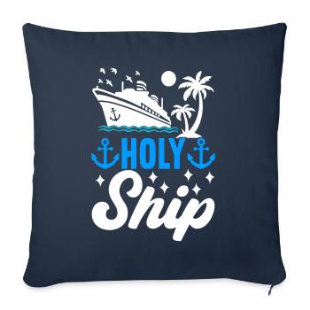 Croisière Vacances Bateau de croisière - Housse de coussin décorative 45 x 45 cm - bleu marine - Devant