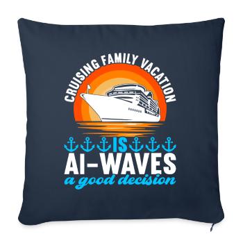 Croisière Vacances Bateau de croisière - Housse de coussin décorative 45 x 45 cm - bleu marine - Devant