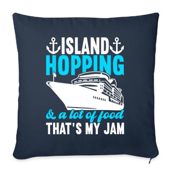 Croisière Vacances Bateau de croisière - Housse de coussin décorative 45 x 45 cm - bleu marine - Devant