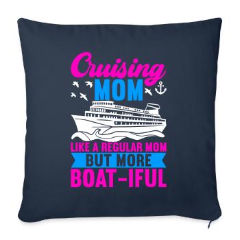 Croisière Vacances Bateau de croisière - Housse de coussin décorative 45 x 45 cm - bleu marine - Devant