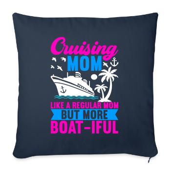 Croisière Vacances Bateau de croisière - Housse de coussin décorative 45 x 45 cm - bleu marine - Devant