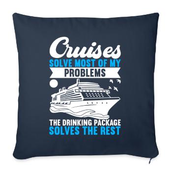 Croisière Vacances Bateau de croisière - Housse de coussin décorative 45 x 45 cm - bleu marine - Devant