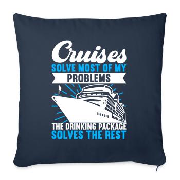 Croisière Vacances Bateau de croisière - Housse de coussin décorative 45 x 45 cm - bleu marine - Devant