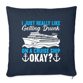 Croisière Vacances Bateau de croisière - Housse de coussin décorative 45 x 45 cm - bleu marine - Devant
