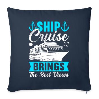 Croisière Vacances Bateau de croisière - Housse de coussin décorative 45 x 45 cm - bleu marine - Devant