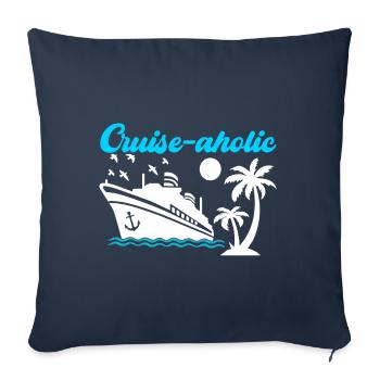 Croisière Vacances Bateau de croisière - Housse de coussin décorative 45 x 45 cm - bleu marine - Devant