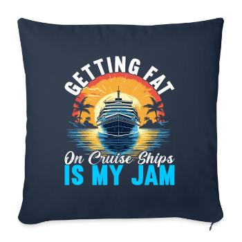 Croisière Vacances Bateau de croisière - Housse de coussin décorative 45 x 45 cm - bleu marine - Devant