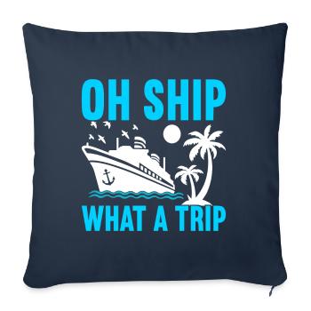 Croisière Vacances Bateau de croisière - Housse de coussin décorative 45 x 45 cm - bleu marine - Devant