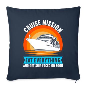 Croisière Vacances Bateau de croisière - Housse de coussin décorative 45 x 45 cm - bleu marine - Devant