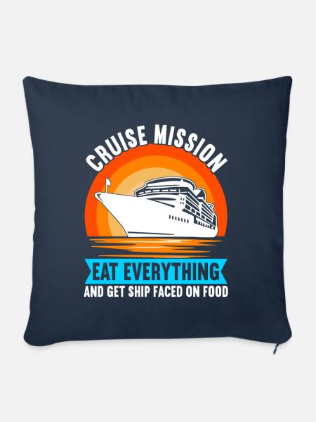 Kreuzfahrt Urlaub Kreuzfahrtschiff - Sofakissenbezug 45 x 45 cm - Navy