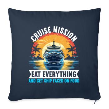 Croisière Vacances Bateau de croisière - Housse de coussin décorative 45 x 45 cm - bleu marine - Devant