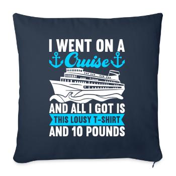 Croisière Vacances Bateau de croisière - Housse de coussin décorative 45 x 45 cm - bleu marine - Devant
