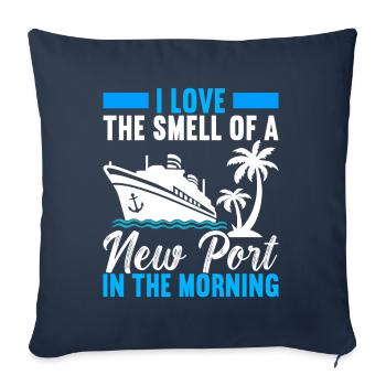 Croisière Vacances Bateau de croisière - Housse de coussin décorative 45 x 45 cm - bleu marine - Devant