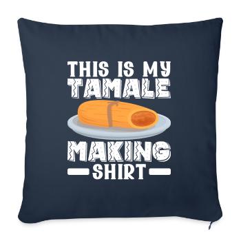 Tamale Cuisine mexicaine Tamale Lover - Housse de coussin décorative 45 x 45 cm - bleu marine - Devant
