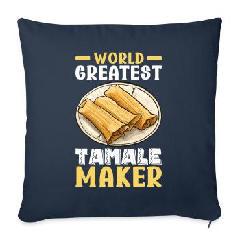 Tamale Cuisine mexicaine Tamale Lover - Housse de coussin décorative 45 x 45 cm - bleu marine - Devant