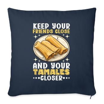 Tamale Cuisine mexicaine Tamale Lover - Housse de coussin décorative 45 x 45 cm - bleu marine - Devant