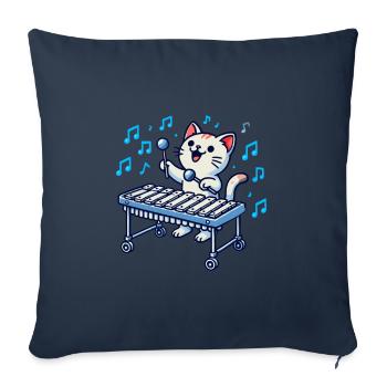 Vibraphon, vibraphonist - Sofa pillowcase 17,3'' x 17,3'' (45 x 45 cm) - navy - Front