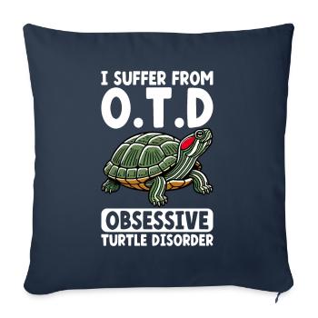 Turtle Red-eared Turtle - Sofa pillowcase 17,3'' x 17,3'' (45 x 45 cm) - navy - Front