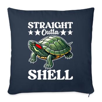 Turtle Red-eared Turtle - Sofa pillowcase 17,3'' x 17,3'' (45 x 45 cm) - navy - Front