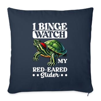 Turtle Red-eared Turtle - Sofa pillowcase 17,3'' x 17,3'' (45 x 45 cm) - navy - Front