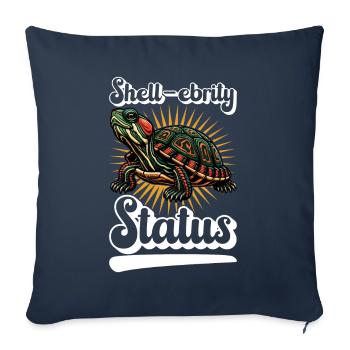 Turtle Red-eared Turtle - Sofa pillowcase 17,3'' x 17,3'' (45 x 45 cm) - navy - Front