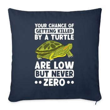 Turtle Red-eared Turtle - Sofa pillowcase 17,3'' x 17,3'' (45 x 45 cm) - navy - Front
