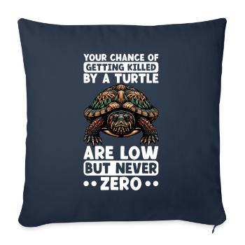 Turtle Red-eared Turtle - Sofa pillowcase 17,3'' x 17,3'' (45 x 45 cm) - navy - Front