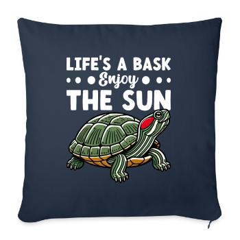Turtle Red-eared Turtle - Sofa pillowcase 17,3'' x 17,3'' (45 x 45 cm) - navy - Front