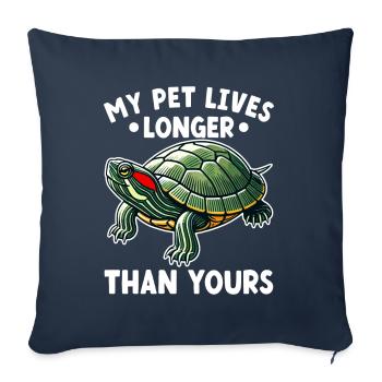 Turtle Red-eared Turtle - Sofa pillowcase 17,3'' x 17,3'' (45 x 45 cm) - navy - Front