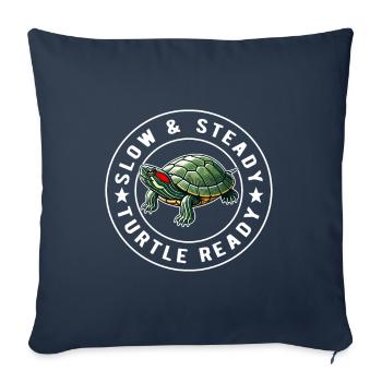 Turtle Red-eared Turtle - Sofa pillowcase 17,3'' x 17,3'' (45 x 45 cm) - navy - Front