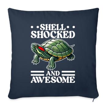 Turtle Red-eared Turtle - Sofa pillowcase 17,3'' x 17,3'' (45 x 45 cm) - navy - Front