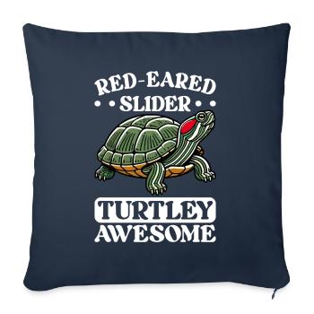 Turtle Red-eared Turtle - Sofa pillowcase 17,3'' x 17,3'' (45 x 45 cm) - navy - Front
