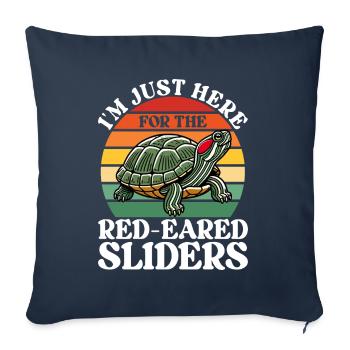 Turtle Red-eared Turtle - Sofa pillowcase 17,3'' x 17,3'' (45 x 45 cm) - navy - Front