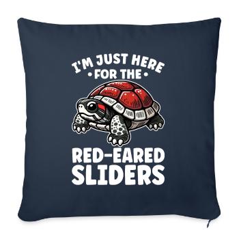 Turtle Red-eared Turtle - Sofa pillowcase 17,3'' x 17,3'' (45 x 45 cm) - navy - Front