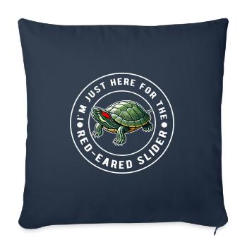 Turtle Red-eared Turtle - Sofa pillowcase 17,3'' x 17,3'' (45 x 45 cm) - navy - Front