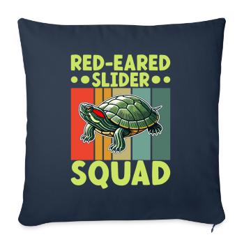 Turtle Red-eared Turtle - Sofa pillowcase 17,3'' x 17,3'' (45 x 45 cm) - navy - Front