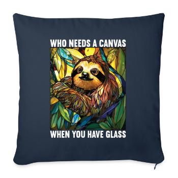 Vitrail artiste Vitrail Art - Housse de coussin décorative 45 x 45 cm - bleu marine - Devant