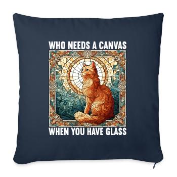 Vitrail artiste Vitrail Art - Housse de coussin décorative 45 x 45 cm - bleu marine - Devant