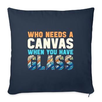 Vitrail artiste Vitrail Art - Housse de coussin décorative 45 x 45 cm - bleu marine - Devant