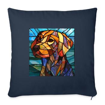 Vitrail artiste Vitrail Art - Housse de coussin décorative 45 x 45 cm - bleu marine - Devant