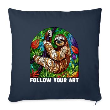 Vitrail artiste Vitrail Art - Housse de coussin décorative 45 x 45 cm - bleu marine - Devant