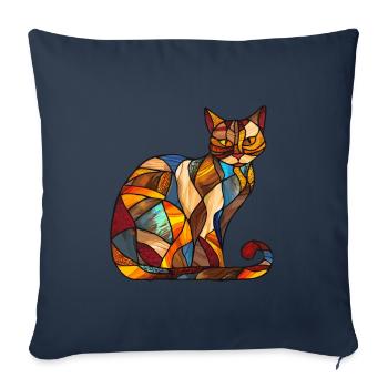 Vitrail artiste Vitrail Art - Housse de coussin décorative 45 x 45 cm - bleu marine - Devant