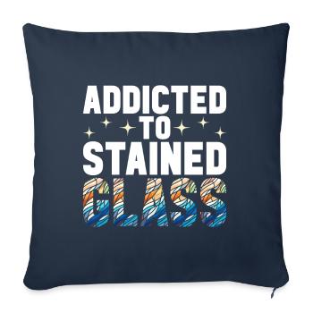 Vitrail artiste Vitrail Art - Housse de coussin décorative 45 x 45 cm - bleu marine - Devant
