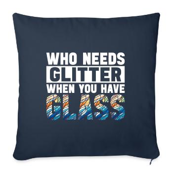 Vitrail artiste Vitrail Art - Housse de coussin décorative 45 x 45 cm - bleu marine - Devant