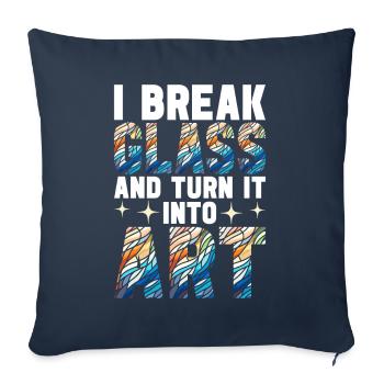 Vitrail artiste Vitrail Art - Housse de coussin décorative 45 x 45 cm - bleu marine - Devant