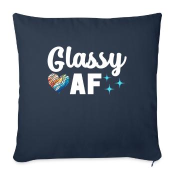 Vitrail artiste Vitrail Art - Housse de coussin décorative 45 x 45 cm - bleu marine - Devant